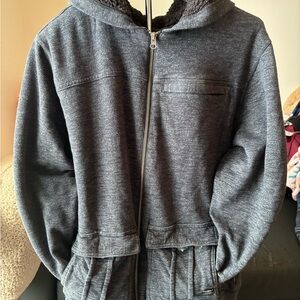 O’Neill Sherpa-Lined Zip Hoodie – Charcoal Gray